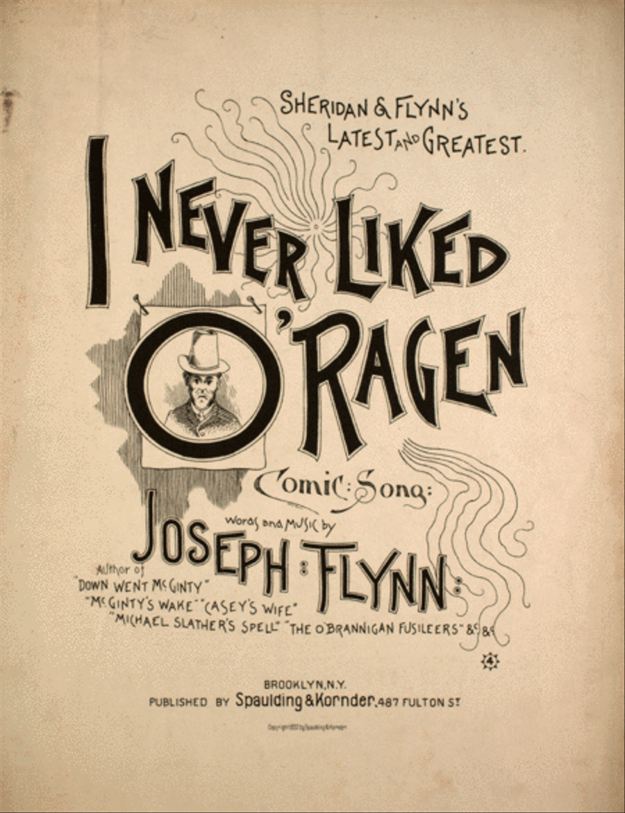 I Never Liked O'Ragen. Comic Song Voice scores gallery preview page 1