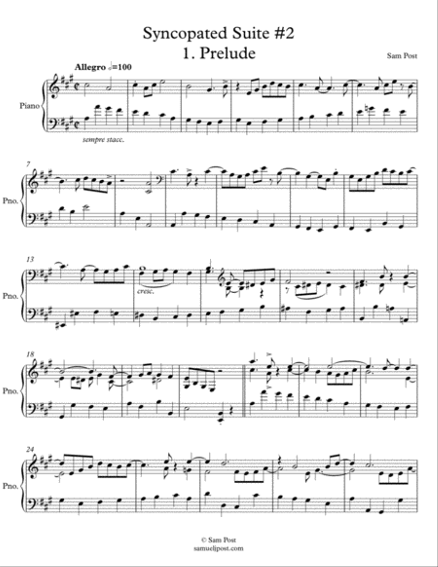 Syncopated Suite #2, op. 54 Piano Solo scores gallery preview page 1