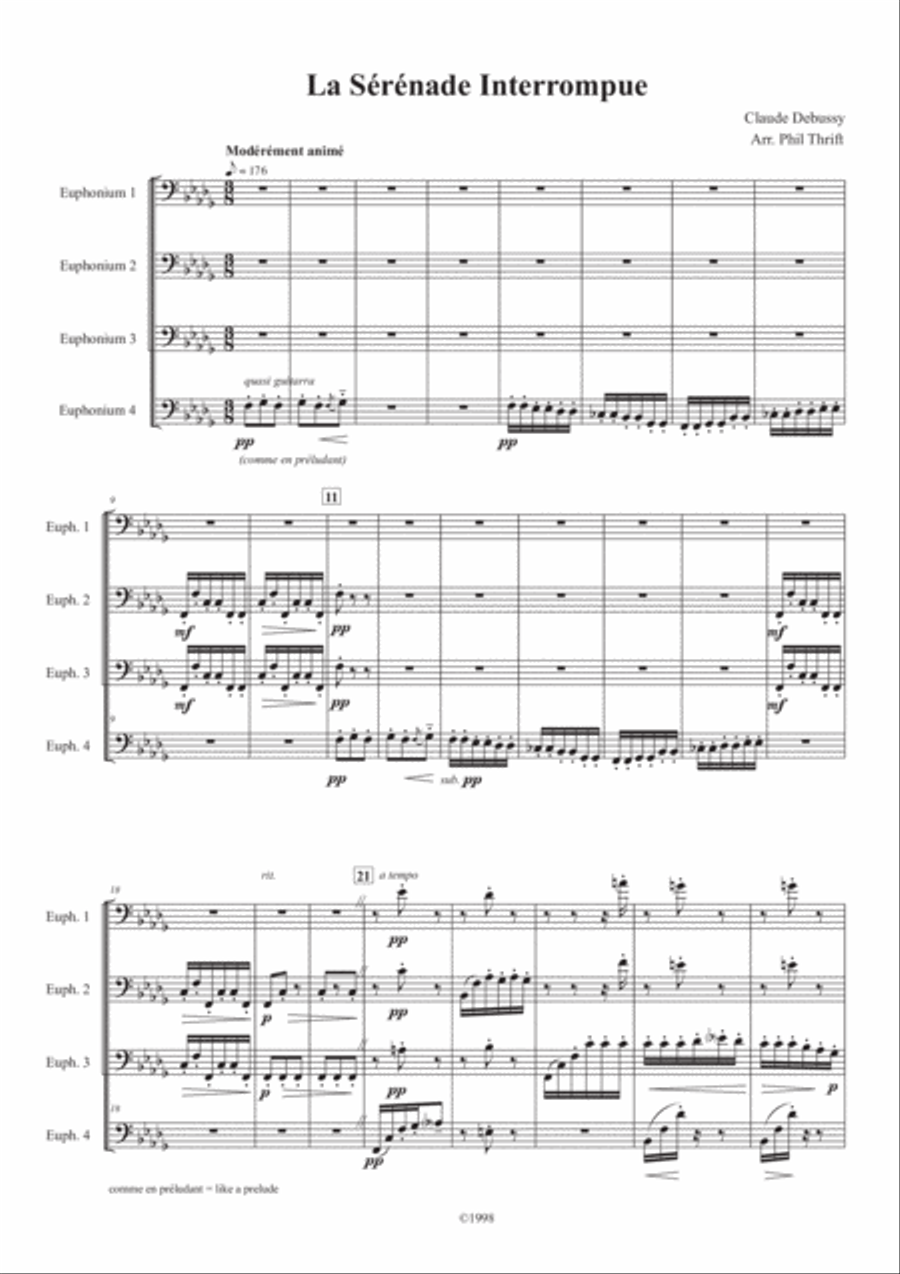 Three Debussy Preludes for Euphonium Quartet Euphonium Quartet scores gallery preview page 2
