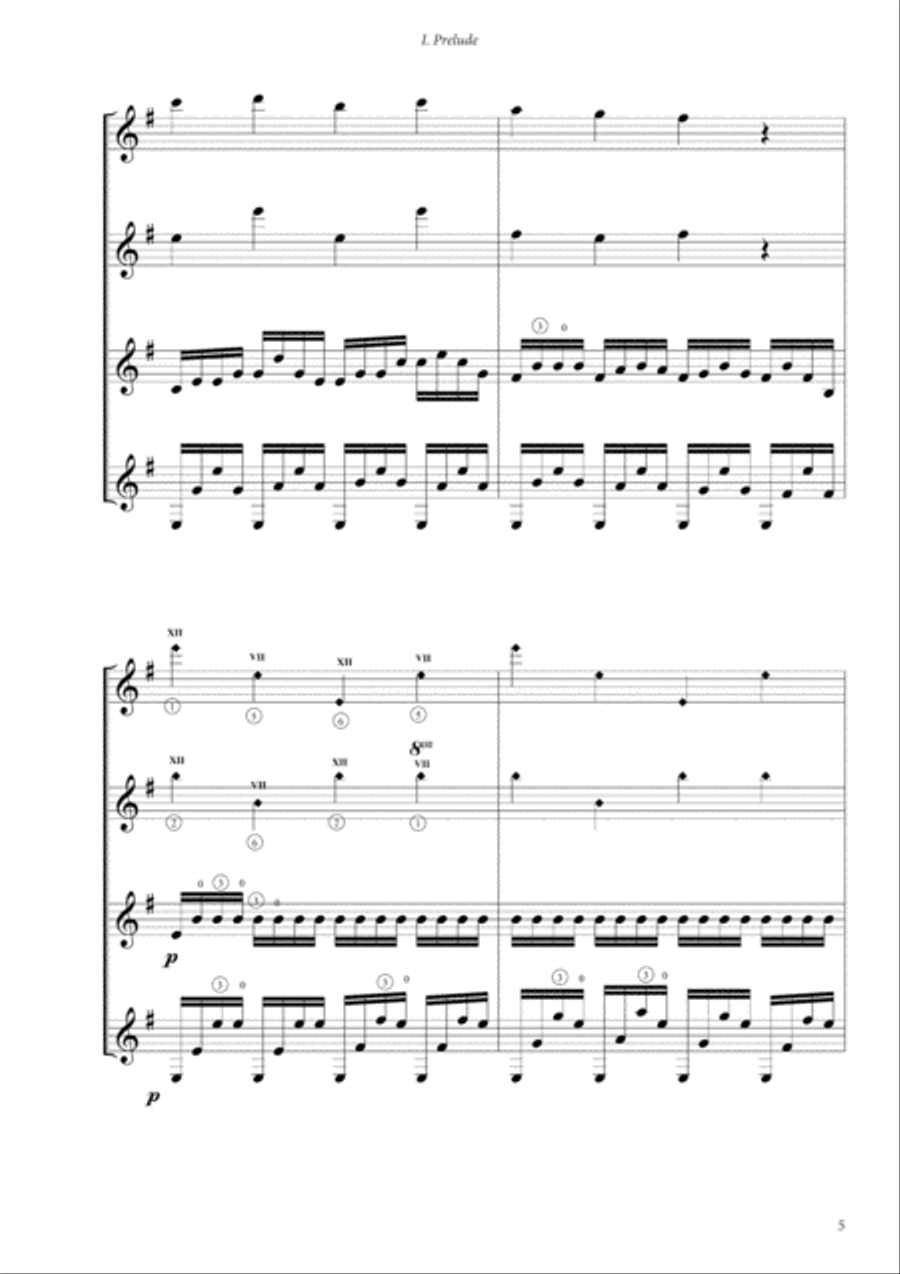 Suite for Guitars Quartet Classical Guitar scores gallery preview page 5