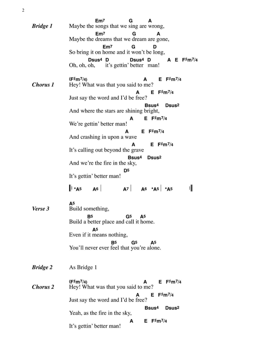 It's Gettin' Better (Man!!) Easy Guitar scores gallery preview page 2