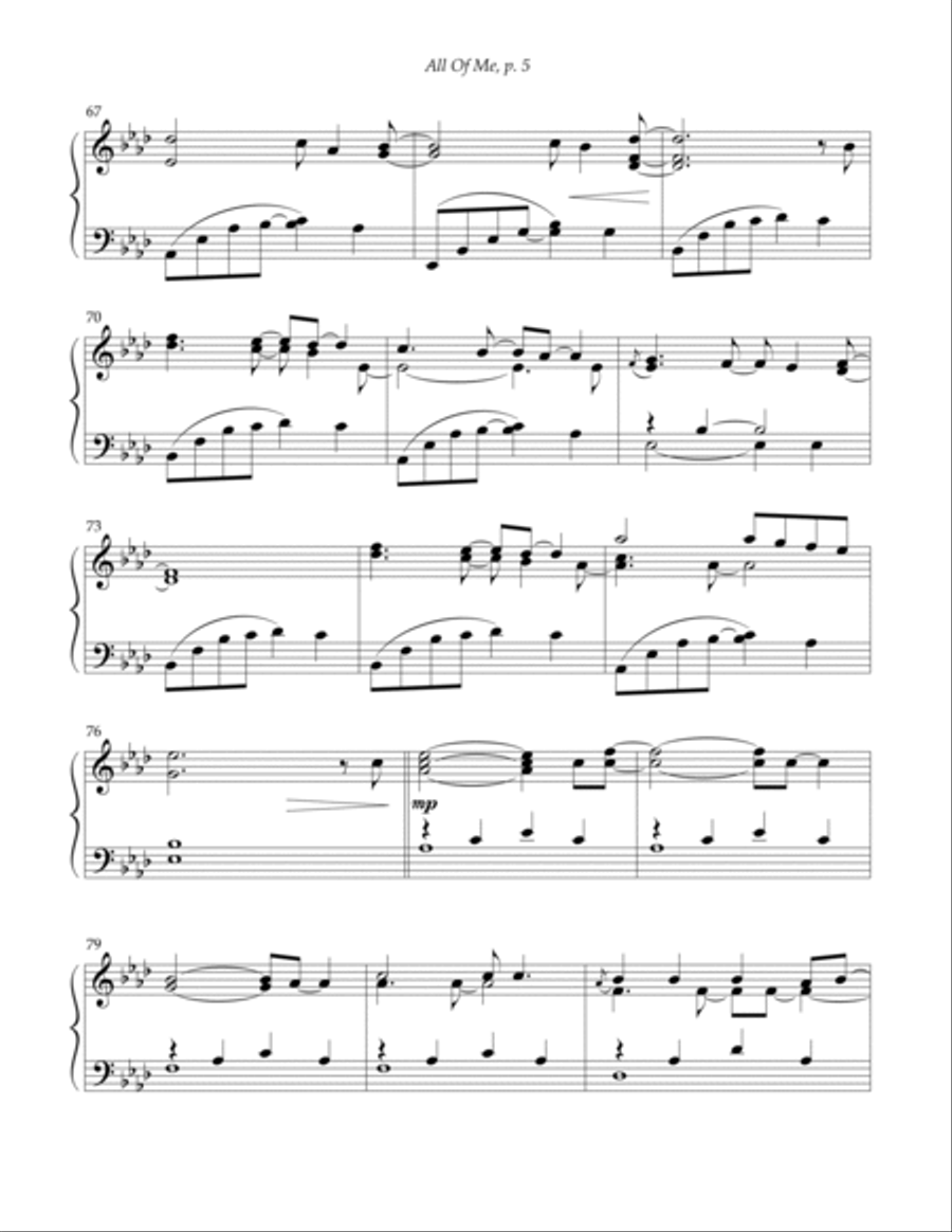 All Of Me Piano Solo scores gallery preview page 5