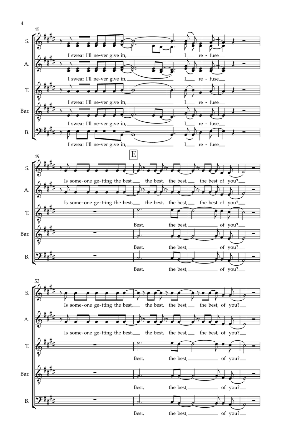 Best Of You 4-Part scores gallery preview page 4
