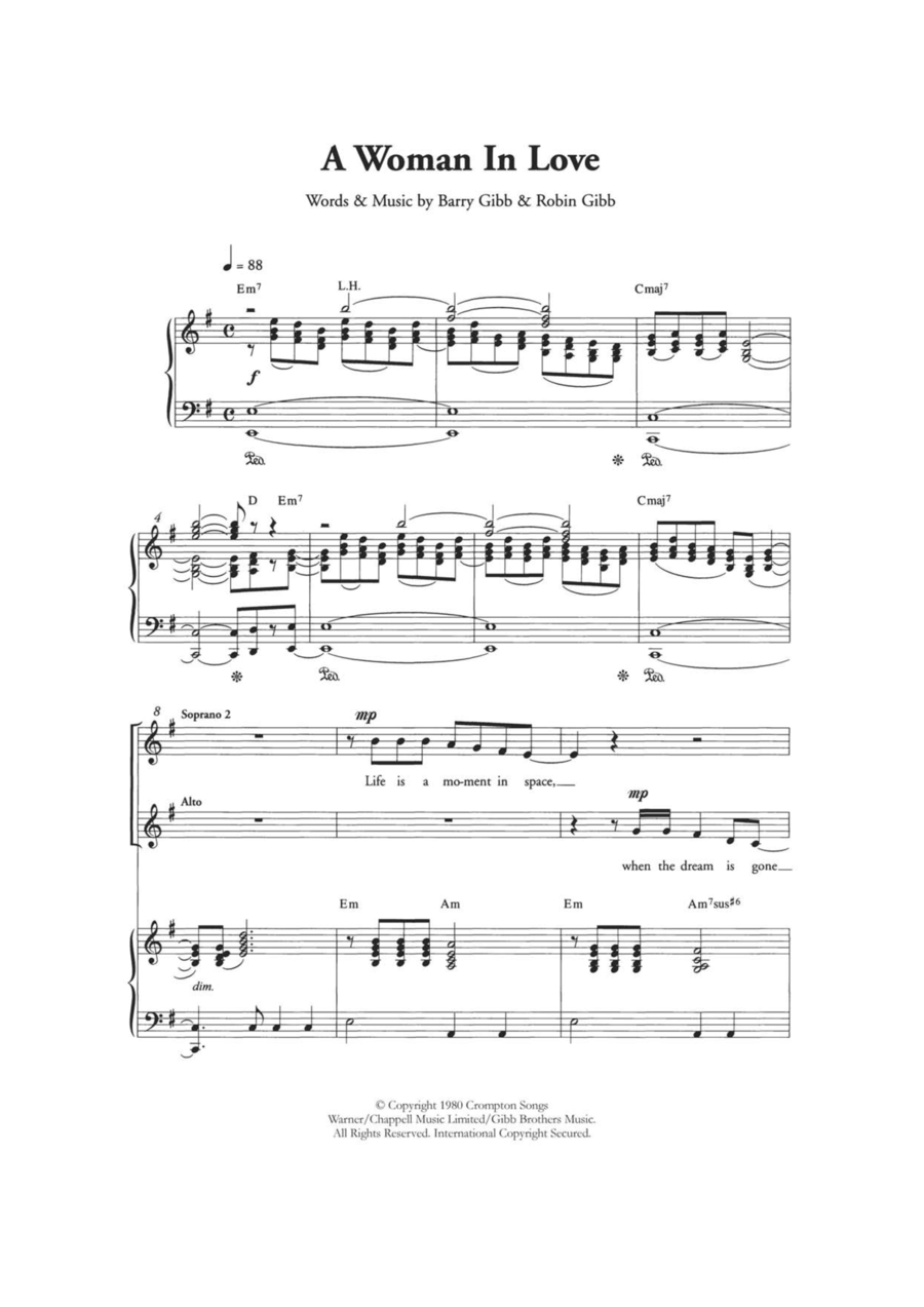 A Woman In Love (Arr. Berty Rice) Choir scores gallery preview page 1
