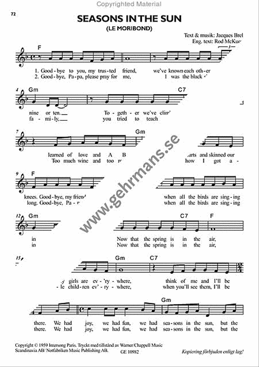 Sommarpop Piano, Vocal, Guitar scores gallery preview page 10