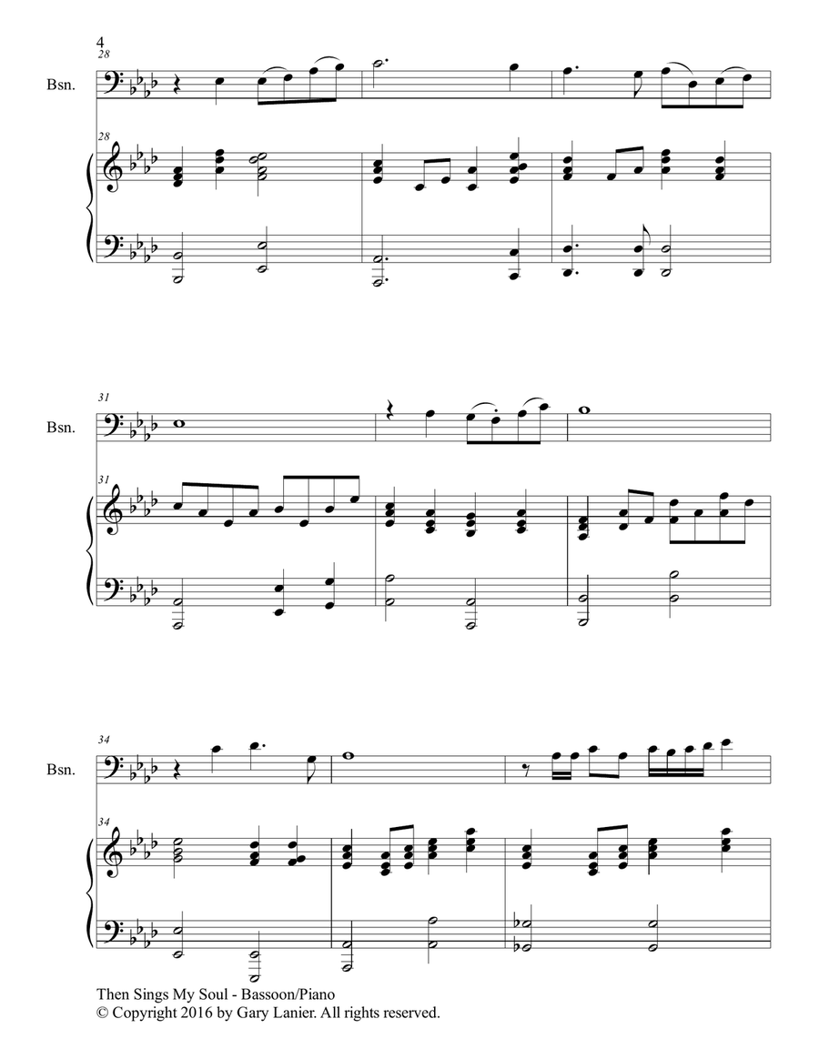 THEN SINGS MY SOUL (For Bassoon & Piano with Parts) Bassoon Solo scores gallery preview page 5