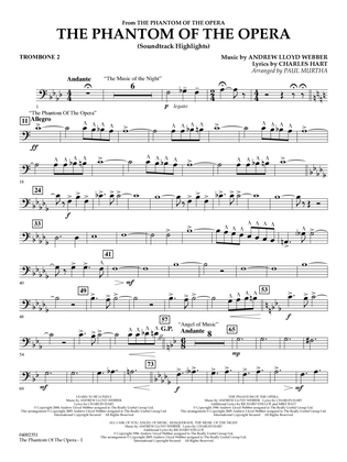 The Phantom Of The Opera (Soundtrack Highlights) (arr. Paul Murtha) - Trombone 2