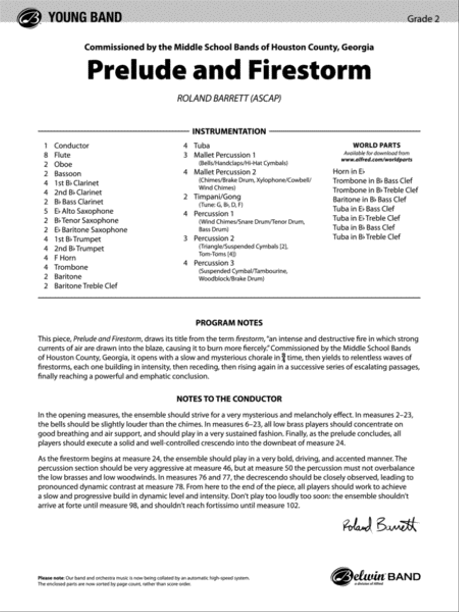 Prelude and Firestorm: Score Concert Band scores gallery preview page 1