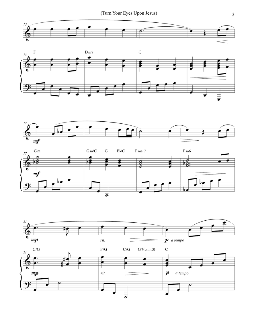 Turn Your Eyes Upon Jesus - Solo Flute Flute Solo scores gallery preview page 3
