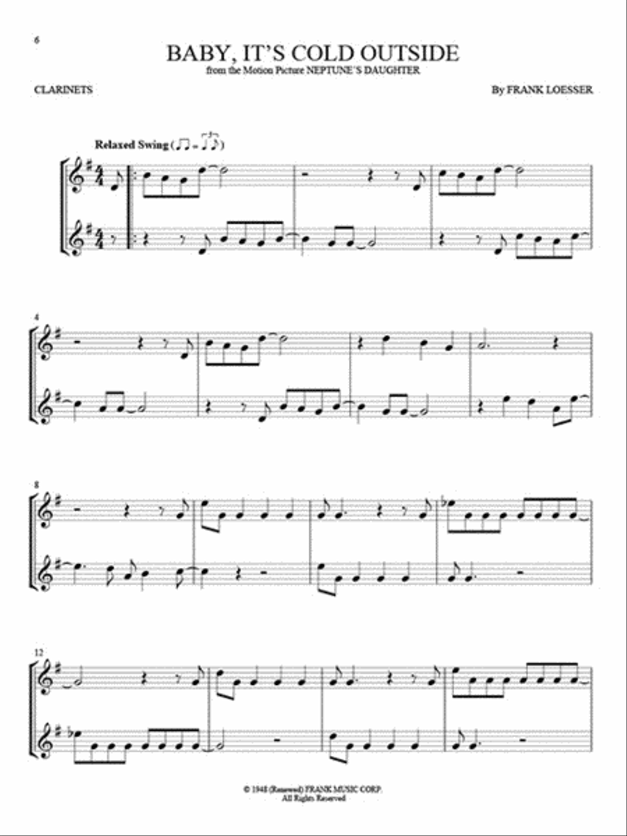 Christmas Hits for Two Clarinets Clarinet Duet scores gallery preview page 4