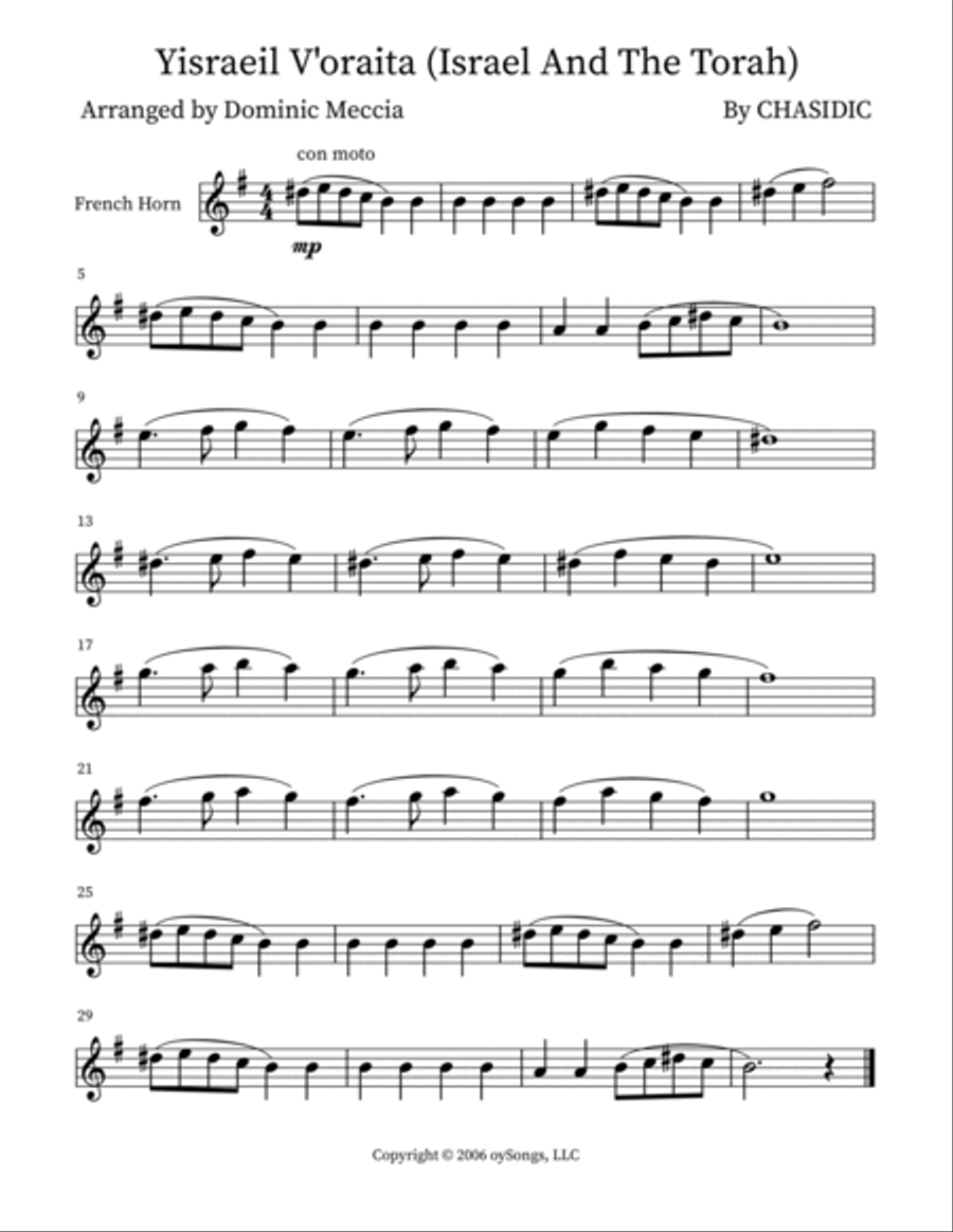 Yisraeil V'oraita (Israel And The Torah) Small Ensemble scores gallery preview page 3