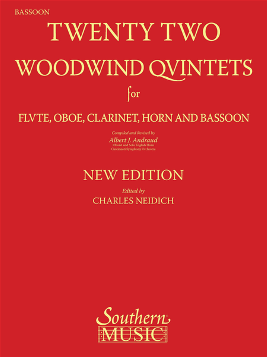 22 Woodwind Quintets – New Edition Woodwind Quintet scores gallery preview page 1