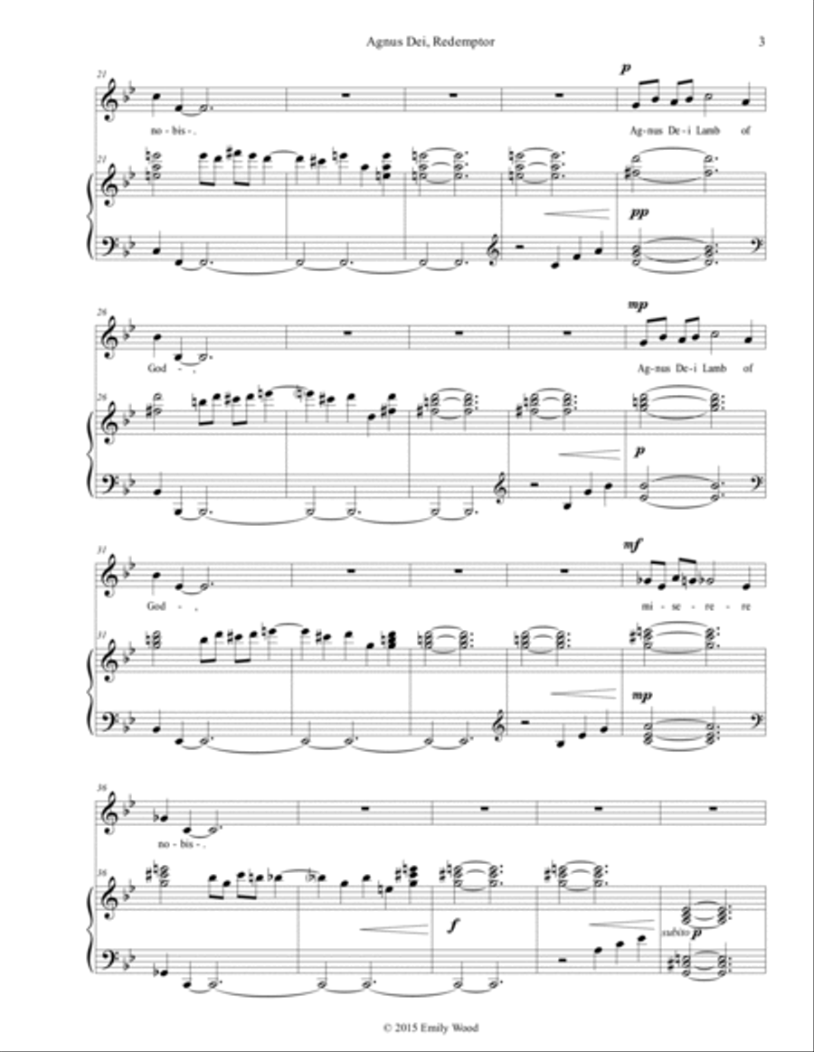 Agnus Dei, Redemptor Voice scores gallery preview page 3