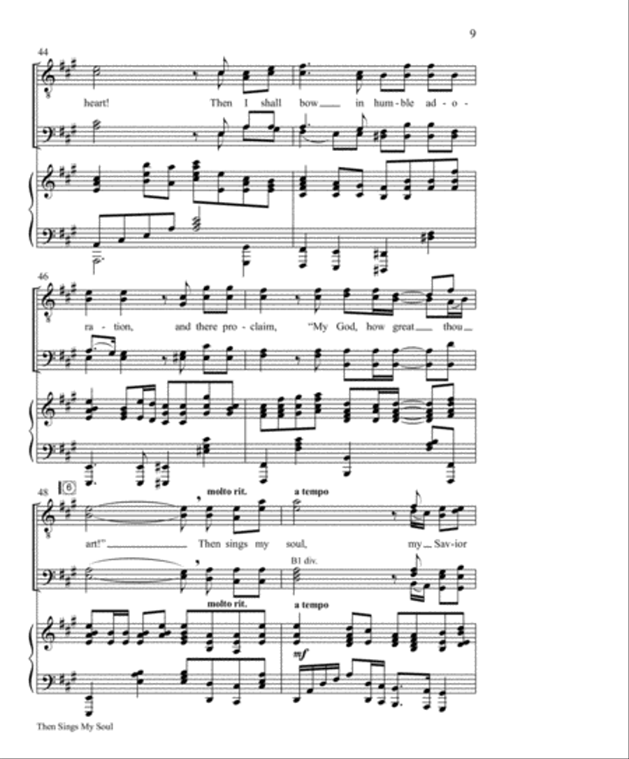 Then Sings My Soul (How Great Thou Art) Choir scores gallery preview page 10