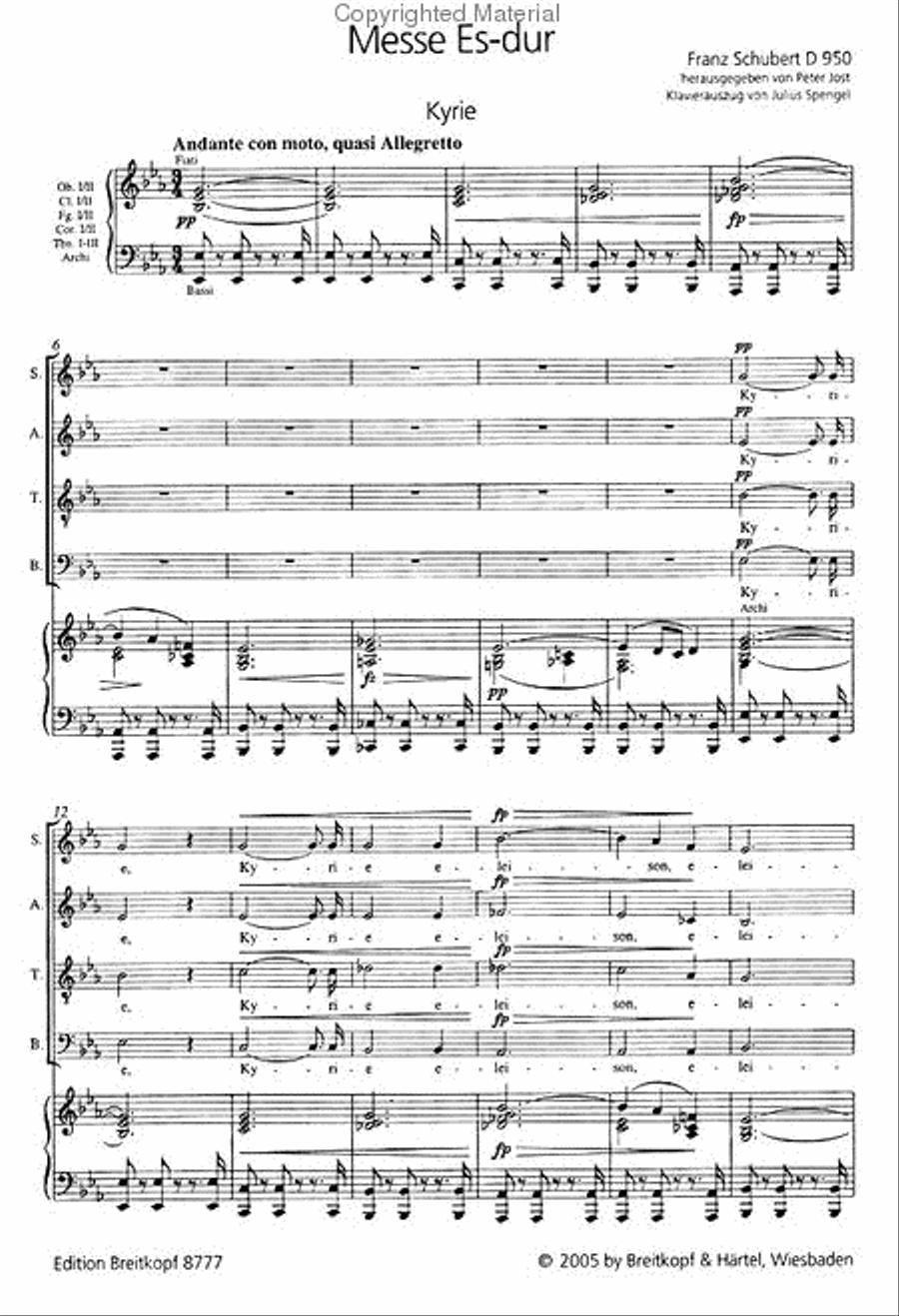 Mass in E flat major D 950 SATTB scores gallery preview page 2
