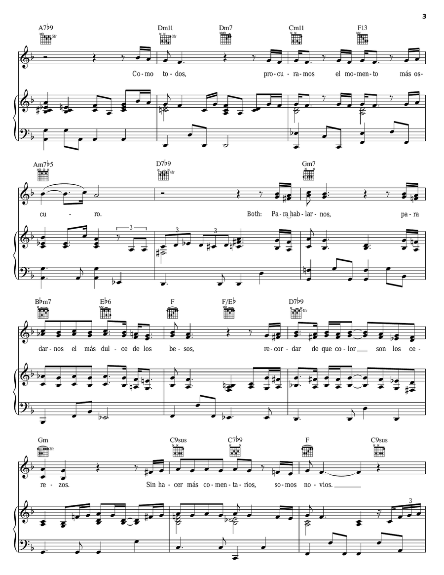 Somos Novios (duet with Christina Aguilera) Piano, Vocal, Guitar scores gallery preview page 3