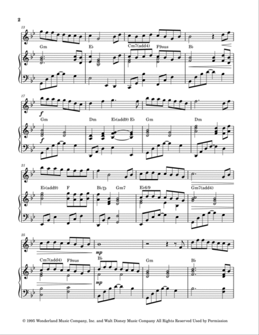 Colors Of The Wind Flute Solo scores gallery preview page 2