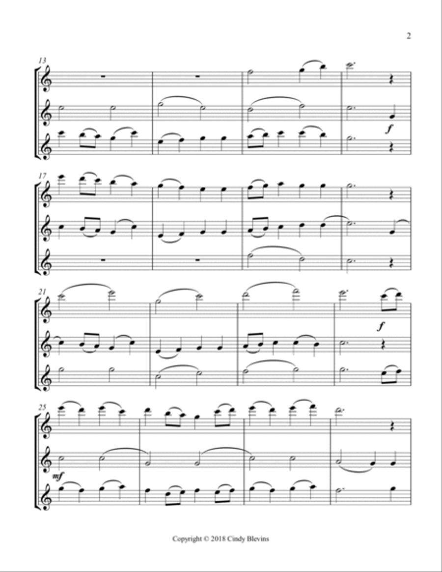 I Sing the Mighty Power Of God, for Flute, Oboe and Violin Flute scores gallery preview page 3