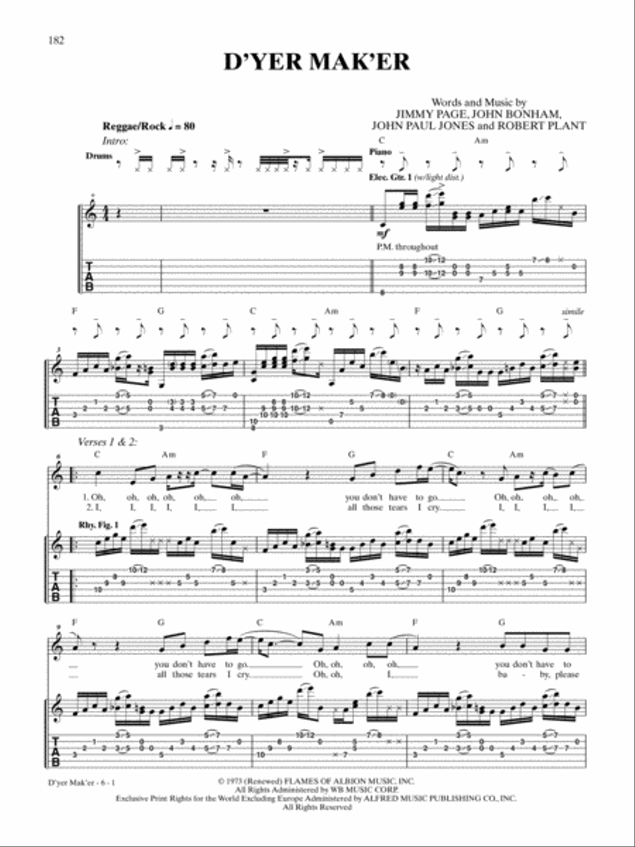 D'yer Mak'er Guitar Tablature scores gallery preview page 1