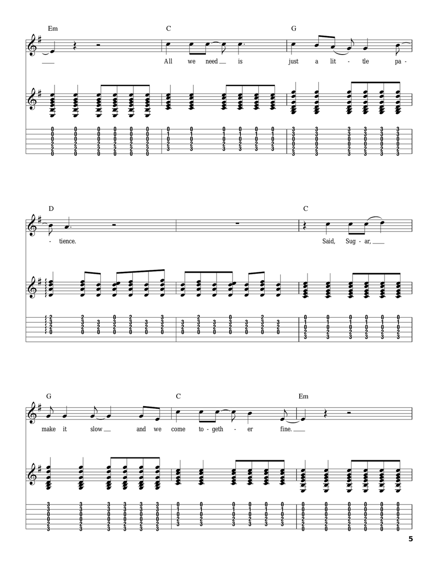 Patience Acoustic Guitar scores gallery preview page 5