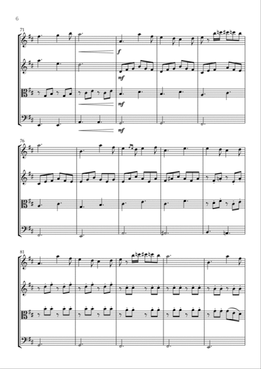 Fallen Down String Quartet scores gallery preview page 6
