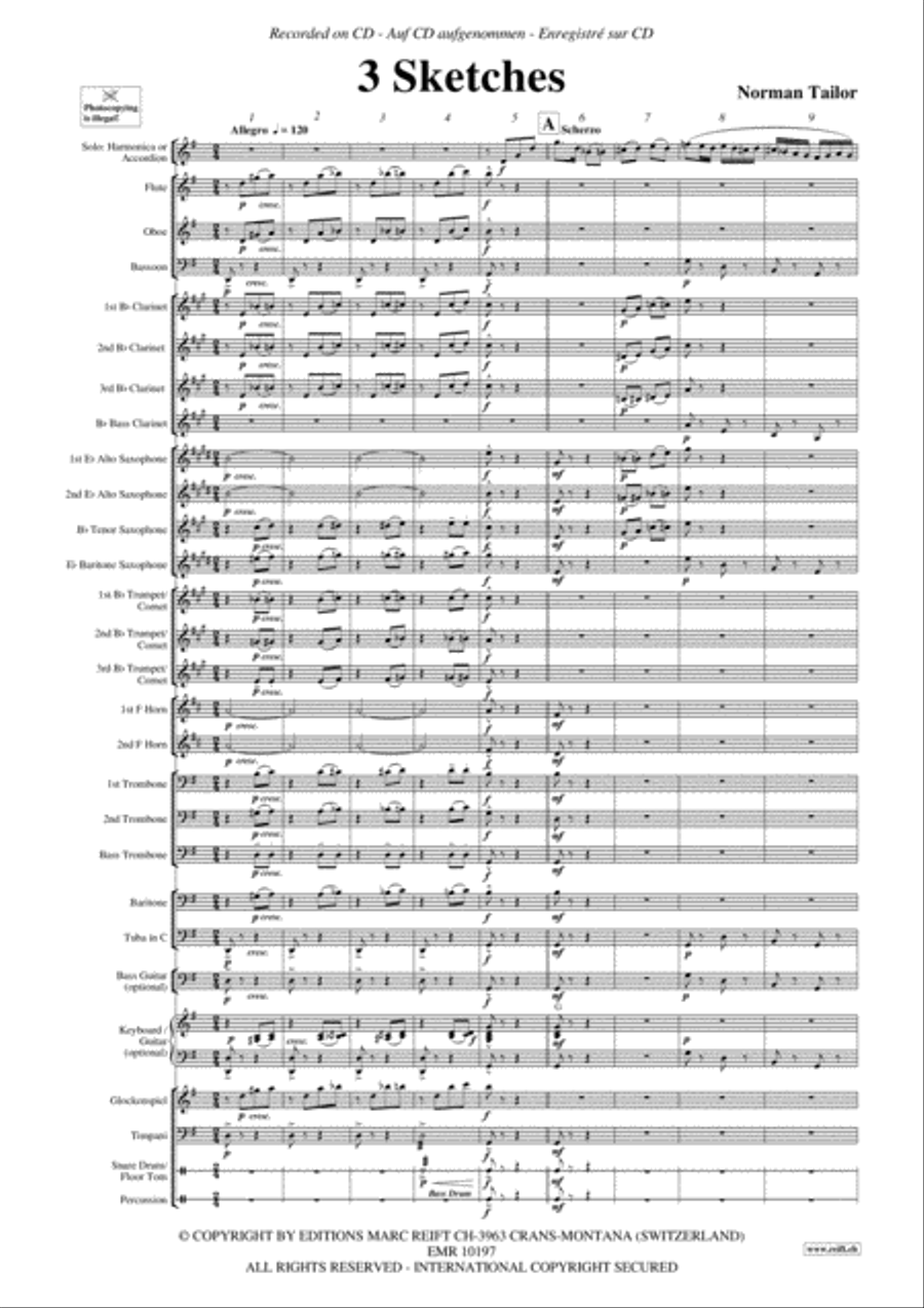 3 Sketches Concert Band scores gallery preview page 4