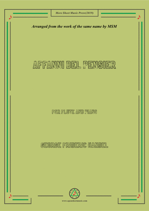 Book cover for Handel-Affanni del pensier,for Flute and Piano