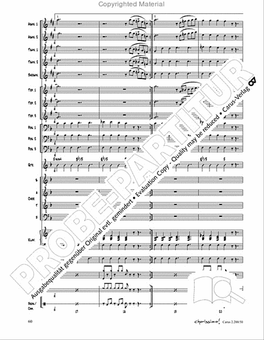 Chorissimo. Instrumentale Begleitarrangements fur Small Bigband, Vol. 3 Big Band scores gallery preview page 58