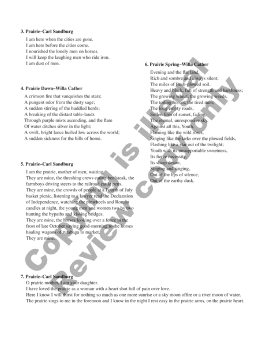 Prairie Songs Voice Solo scores gallery preview page 5