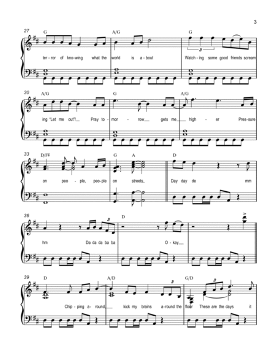 Under Pressure Under Pressure Piano Solo scores gallery preview page 3