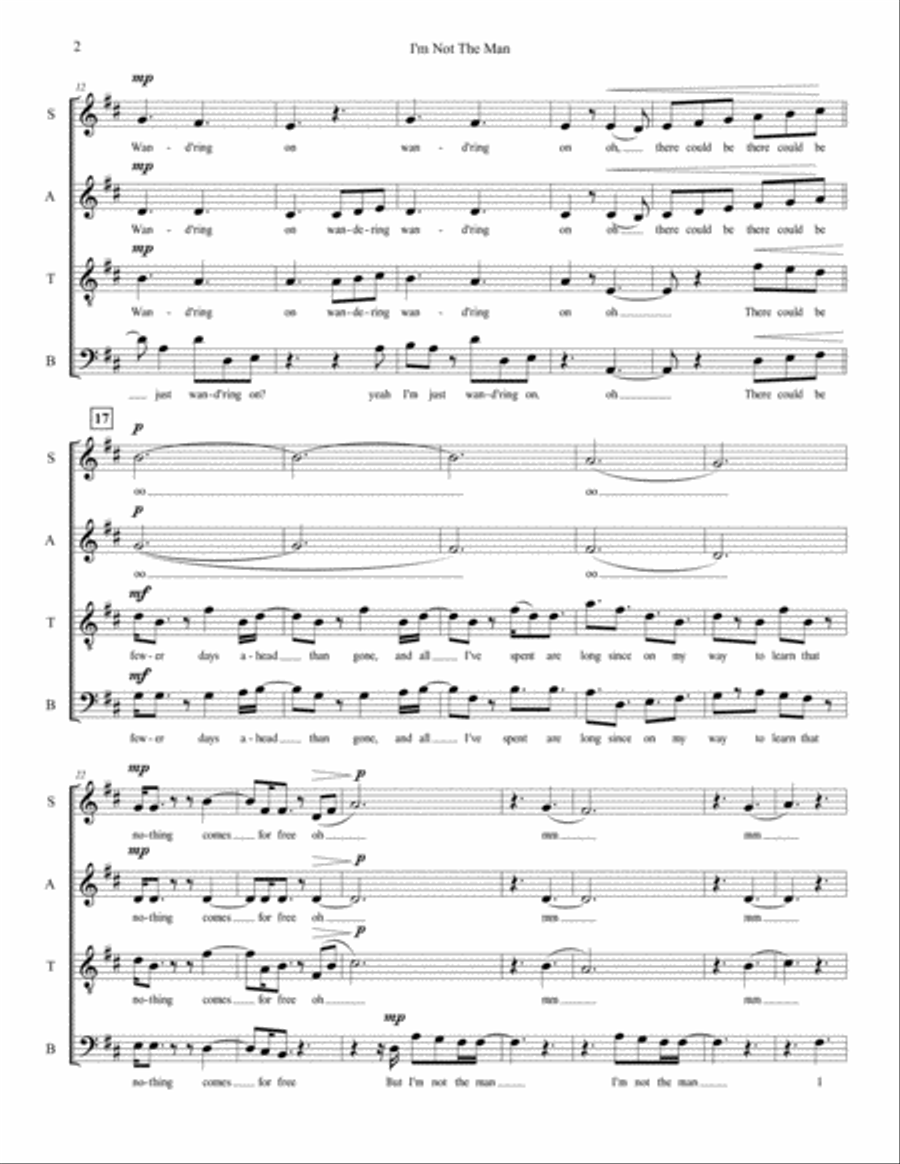 I'm Not The Man 4-Part scores gallery preview page 2