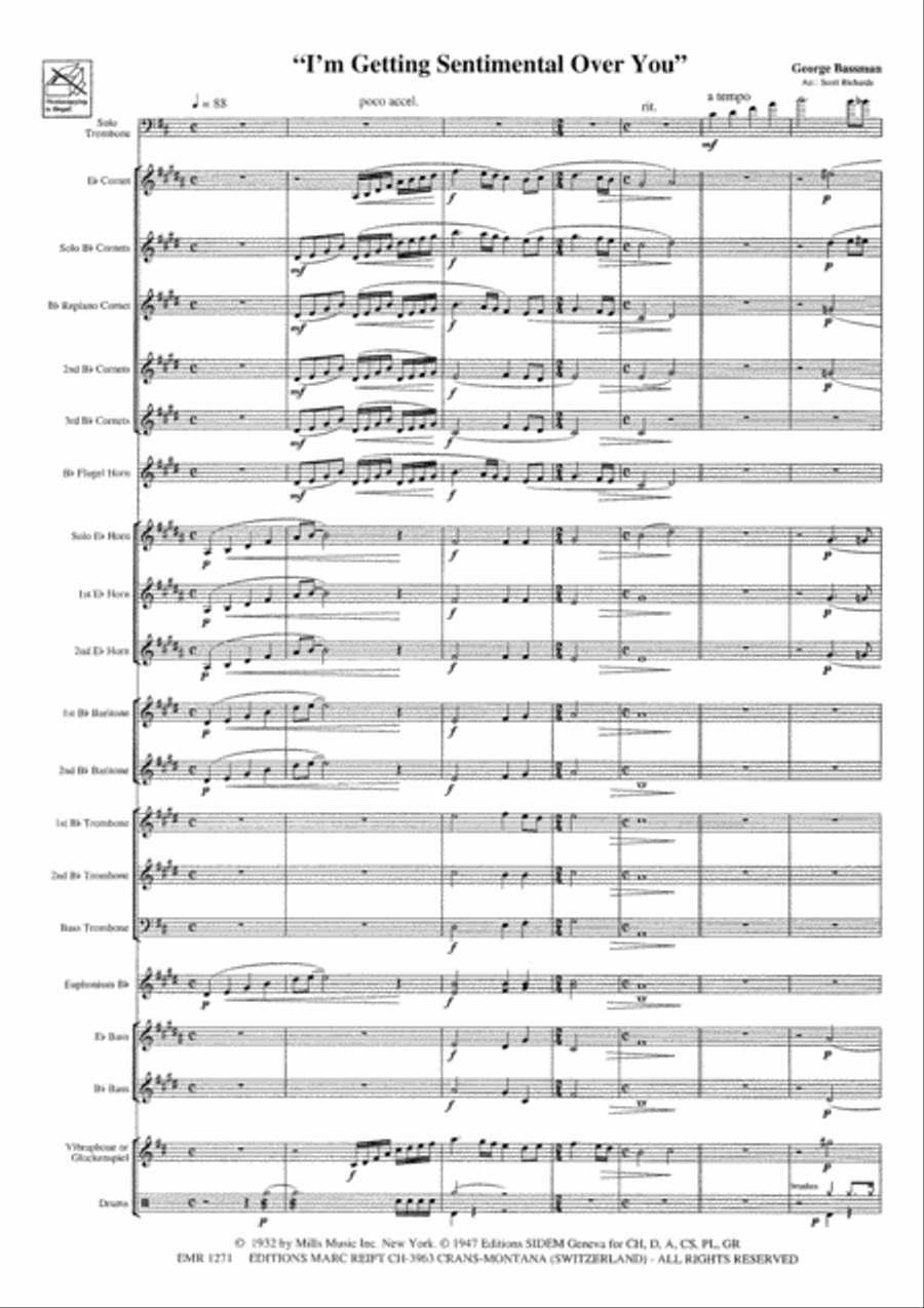 I'm Getting Sentimental Over You Brass Band scores gallery preview page 4