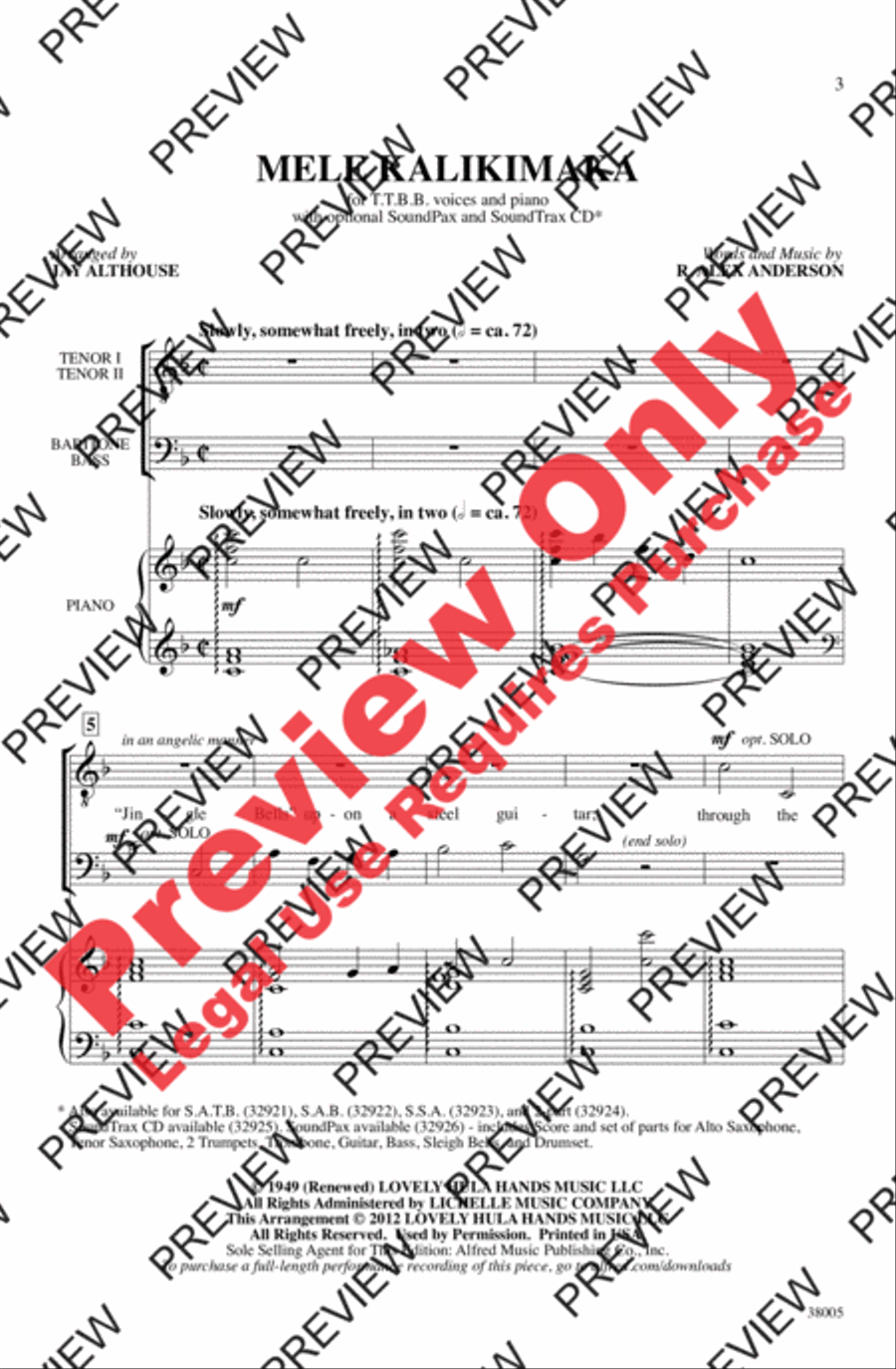 Mele Kalikimaka Men's Choir scores gallery preview page 3