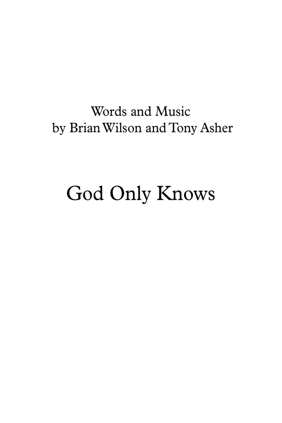 God Only Knows Brass Quartet scores gallery preview page 1