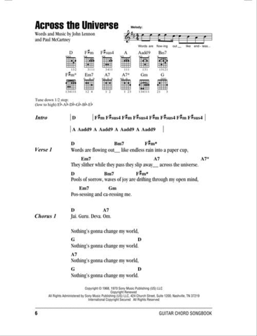 The Beatles Guitar Chord Fake Book