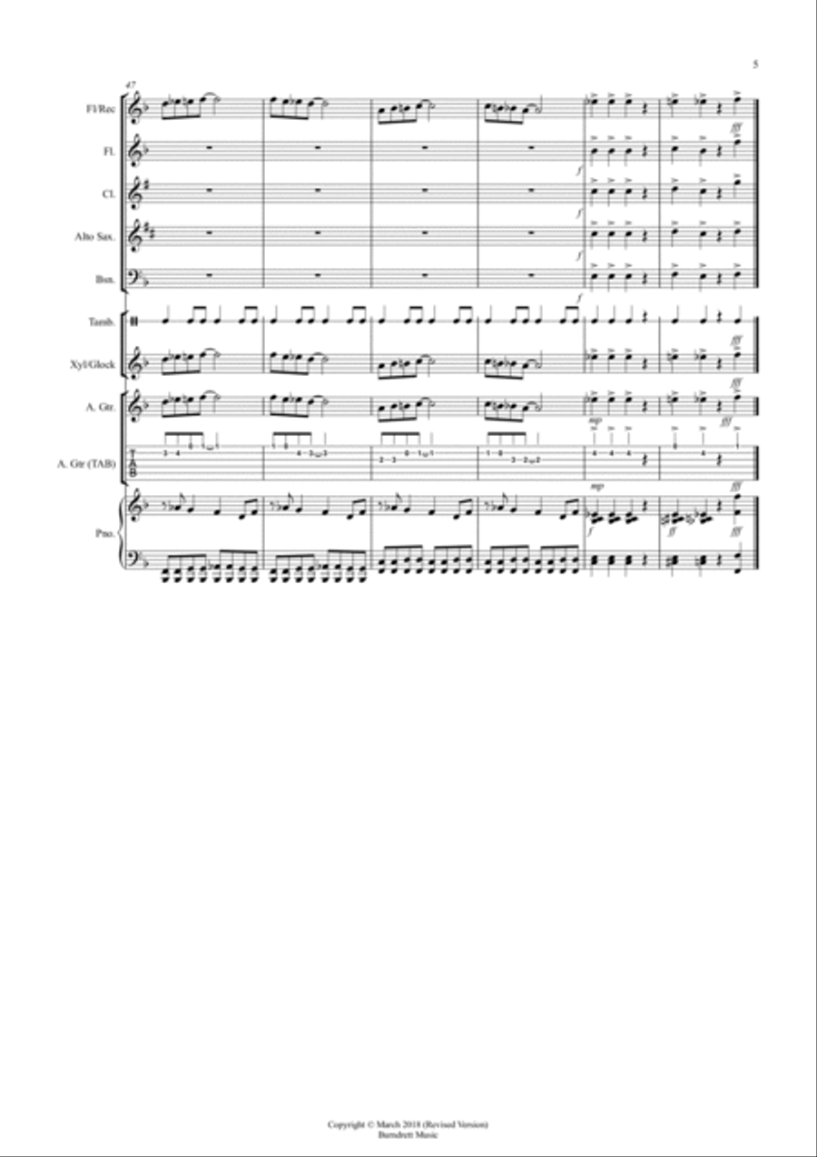Burnie's Blues for Classroom Ensemble Bassoon scores gallery preview page 5