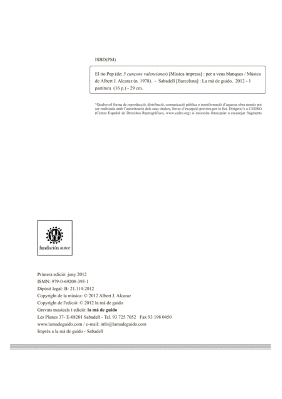 El tio Pep SSA scores gallery preview page 4