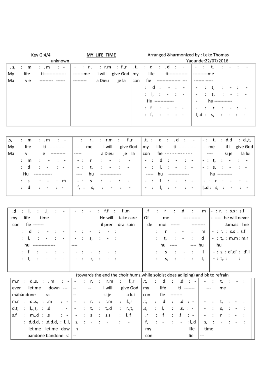 My life time 4-Part scores gallery preview page 1