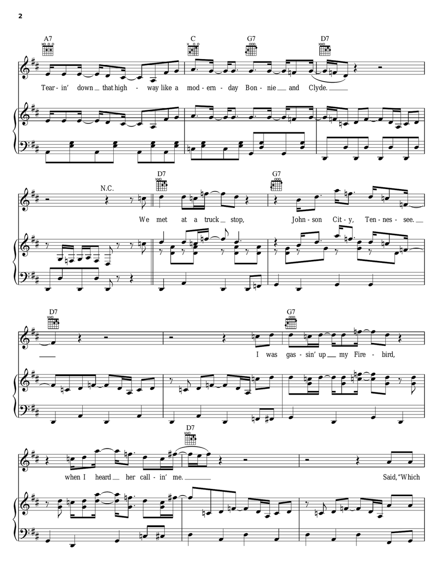 Modern Day Bonnie And Clyde Acoustic Guitar scores gallery preview page 2