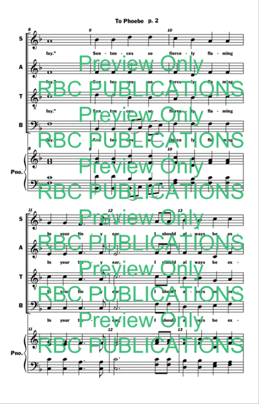 To Phoebe 4-Part scores gallery preview page 5