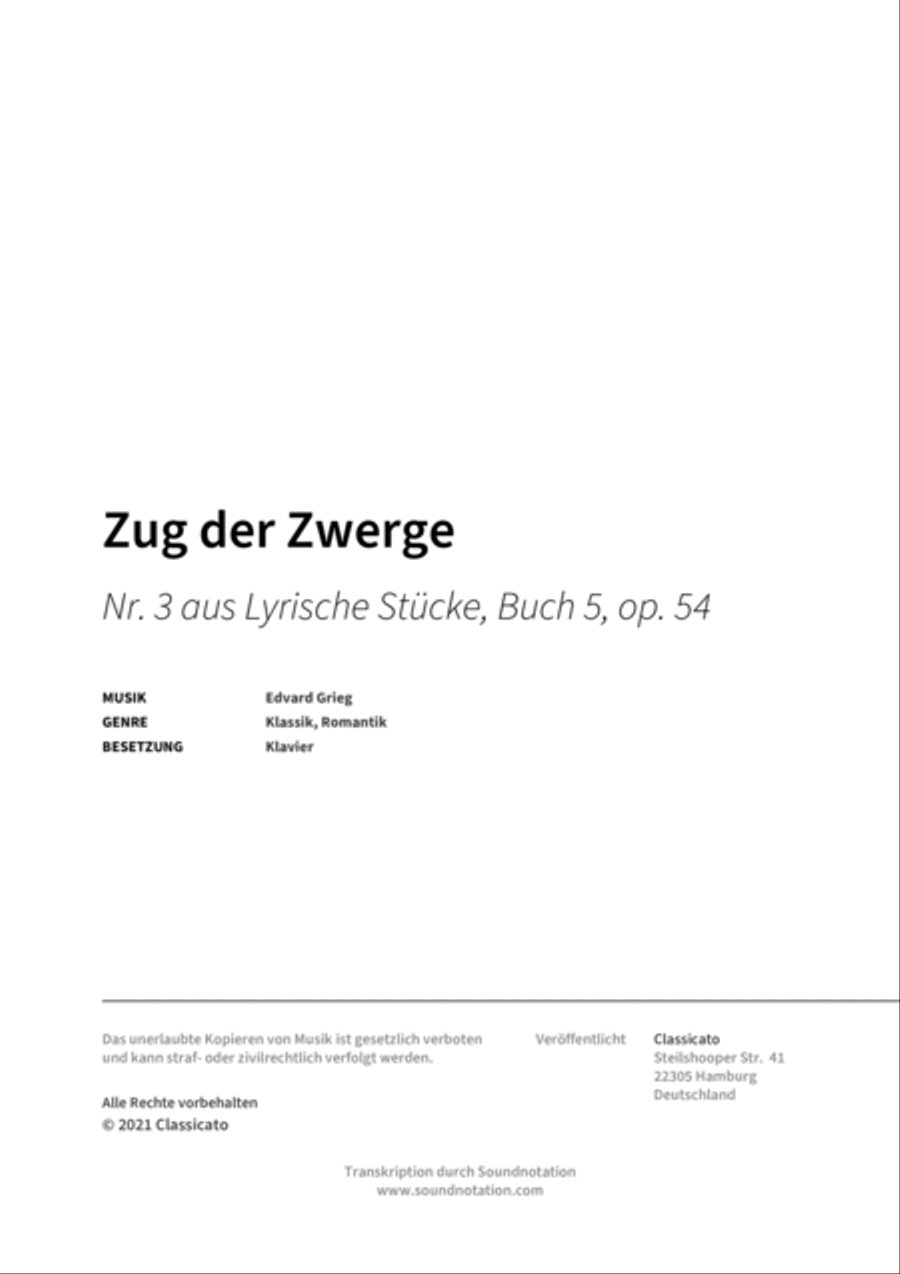 Zug der Zwerge Piano scores gallery preview page 2