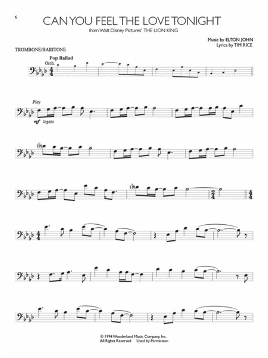 Disney Solos - Trombone Or Baritone Horn image number null