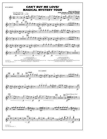 Can't Buy Me Love/Magical Mystery Tour (arr. Richard L. Saucedo) - Bb Clarinet