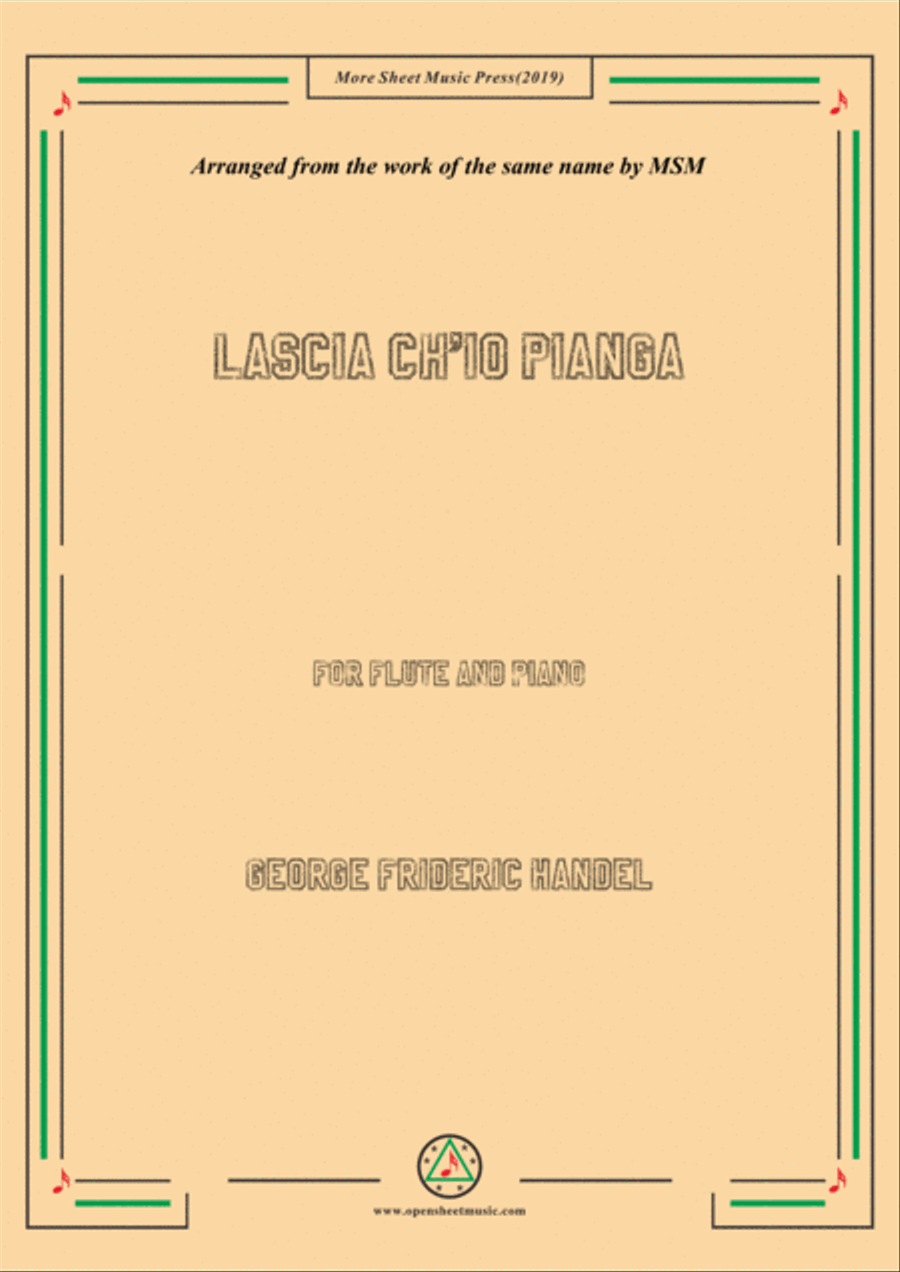 Handel-Lascia ch'io pianga,for Flute and Piano Flute Solo scores gallery preview page 1