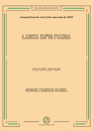 Book cover for Handel-Lascia ch'io pianga,for Flute and Piano