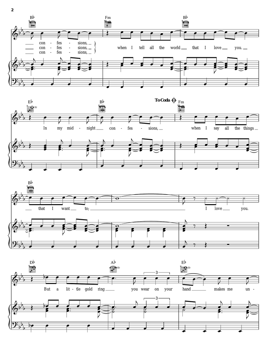Midnight Confessions Midnight Confessions Piano, Vocal, Guitar scores gallery preview page 2