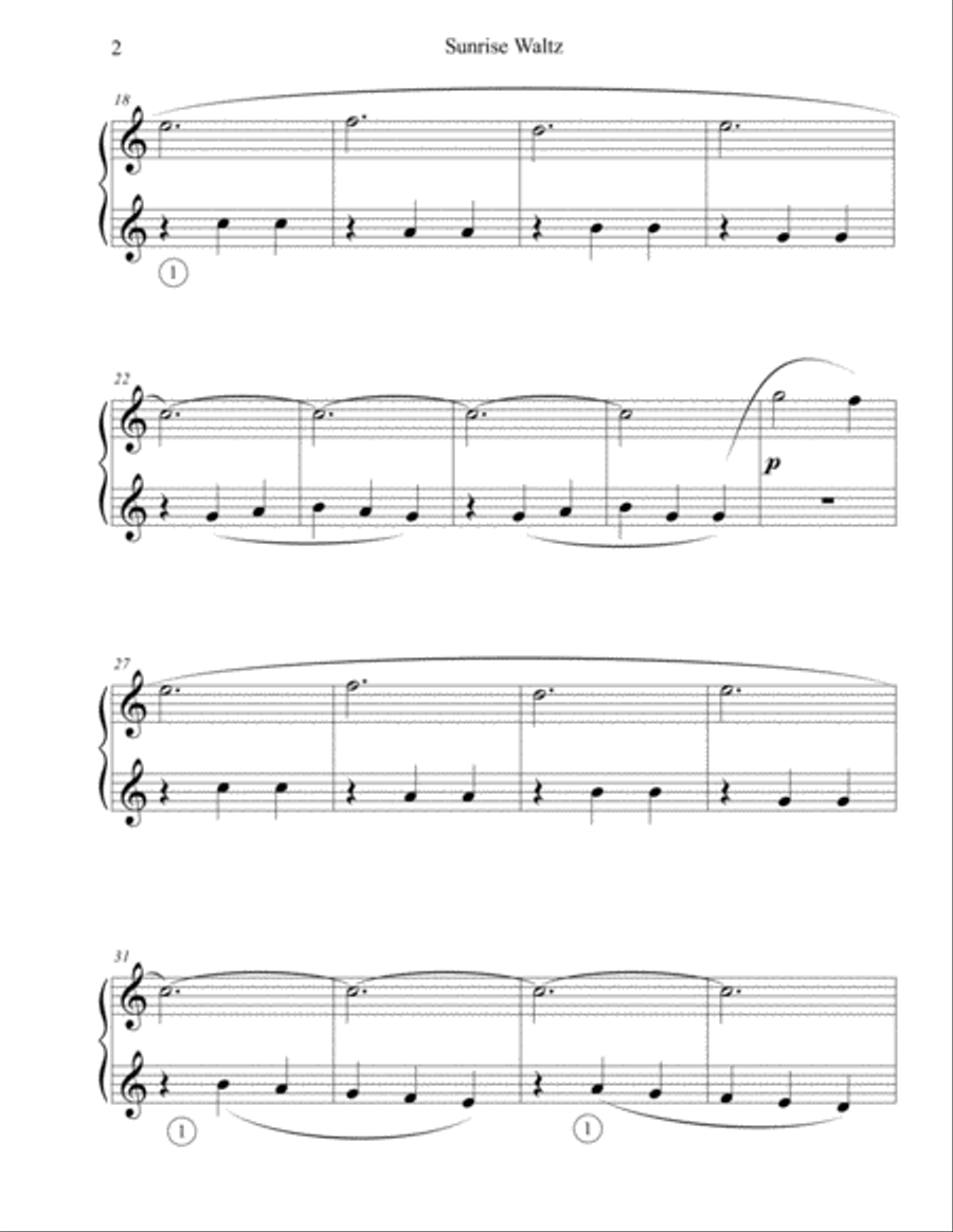Sunrise Waltz (Late Elementary Piano) Piano Method scores gallery preview page 2