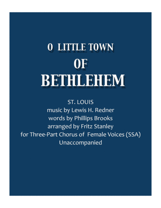 Book cover for O Little Town of Bethlehem - SSA A Cappella