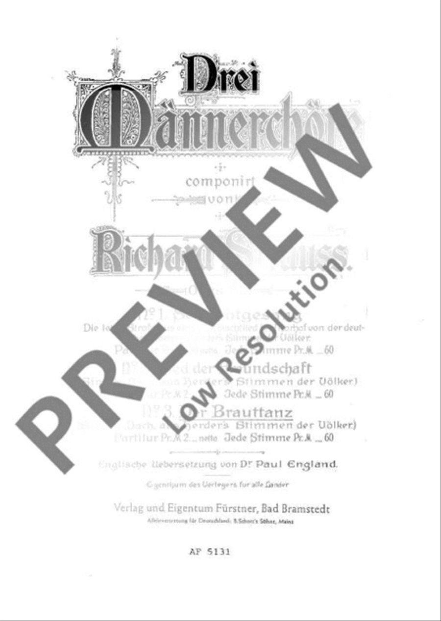 Drei Männerchöre TTBB scores gallery preview page 2