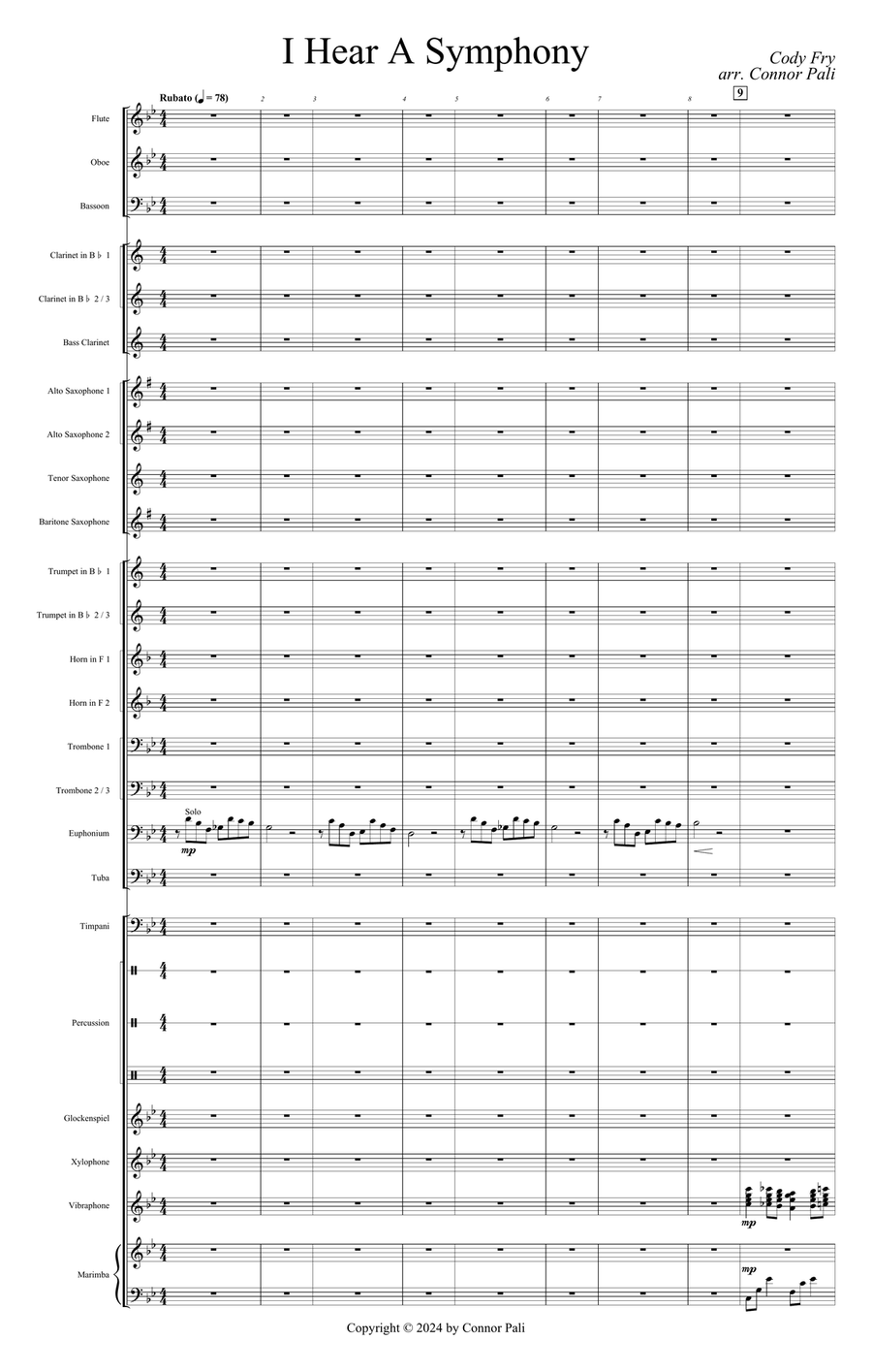 I Hear A Symphony - Score Only Concert Band scores gallery preview page 1